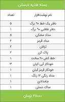 جدول لوازم التحریر