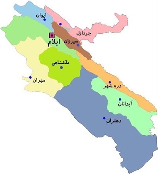 نقشه شهر ایوان در استان ایلام